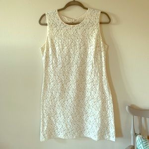 Anthropologie Tabitha cream Lace shift dress